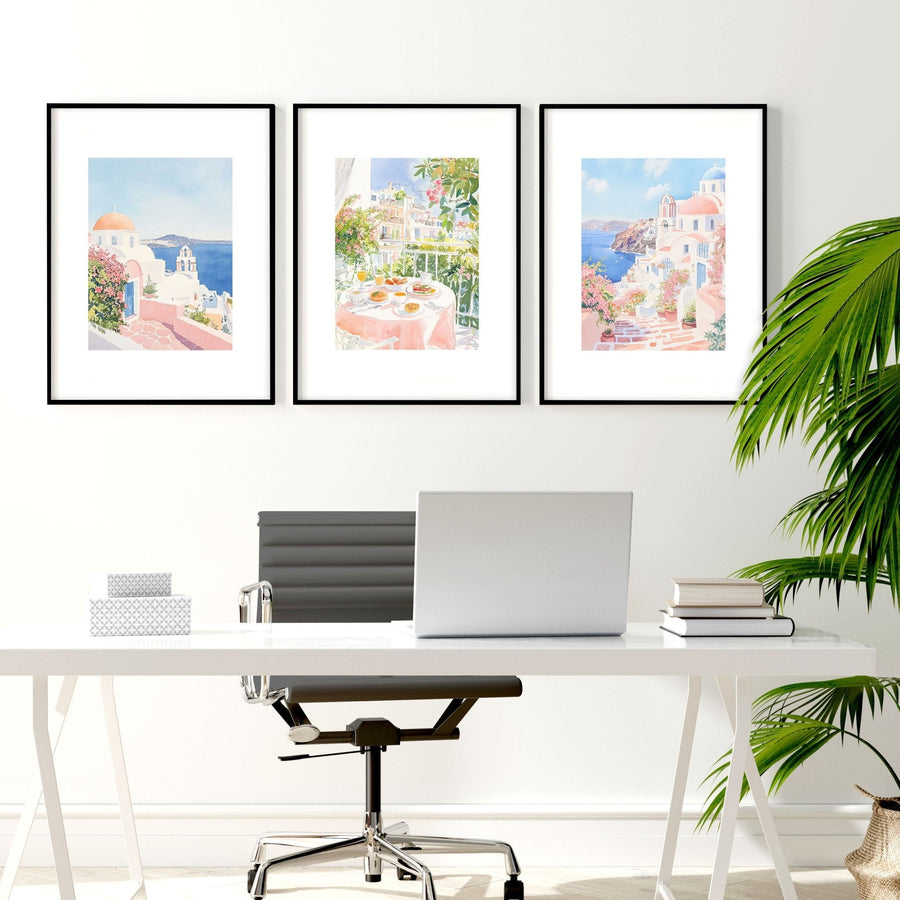 Pastel Wall Art | Set of 3 Beach Decor Wall art Prints