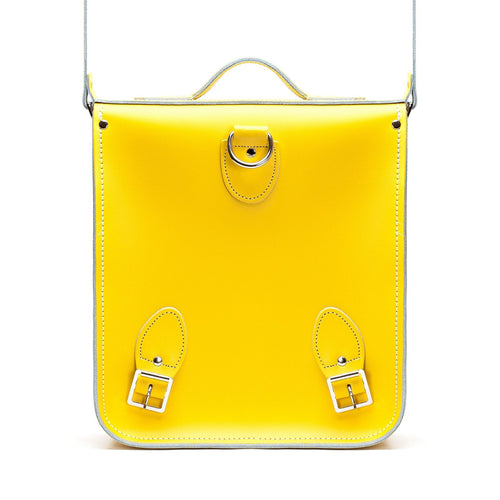 Handmade Leather City Backpack - Pastel Daffodil Yellow