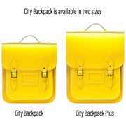 Handmade Leather City Backpack - Pastel Daffodil Yellow