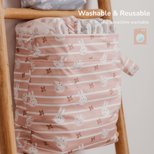 Peppa Pig Grab & Go Nappy Wet Bag - Blush Stripe