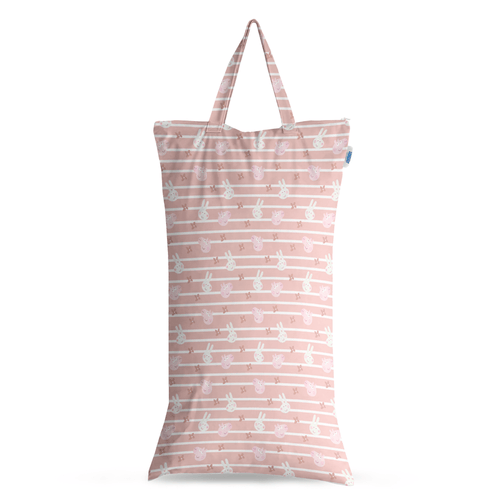 Peppa Pig XL Wet Bag Reusable Cloth Nappy Pail - Blush Stripe