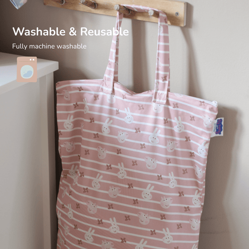 Peppa Pig XL Wet Bag Reusable Cloth Nappy Pail - George Pig | Sage