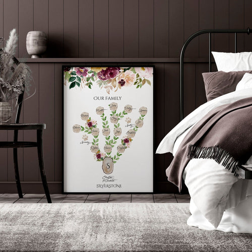 Family tree decor for wall | Personalised Wall art print