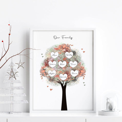 Personalised family tree gift | wall art print