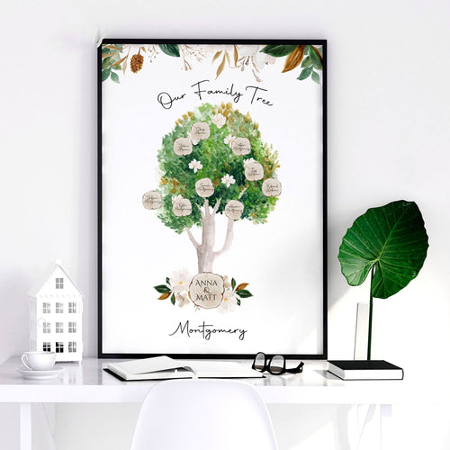Wall art family tree | Personalised wall art print
