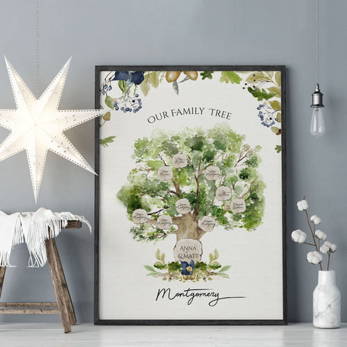 Family Tree Wall Art – Personalised Print