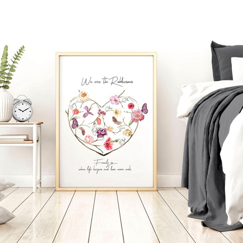 Family tree design wall art print