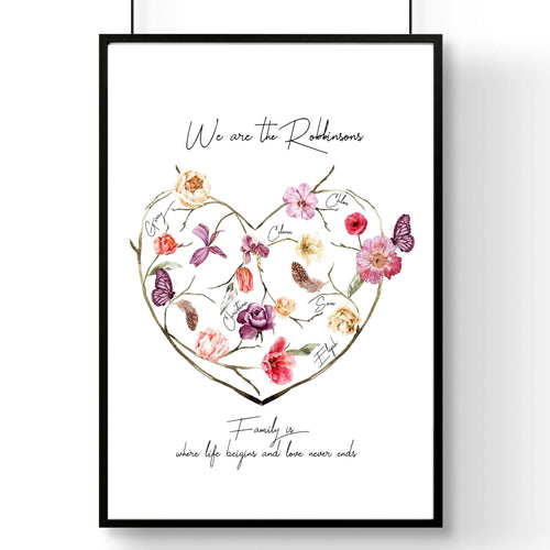 Family tree design wall art print