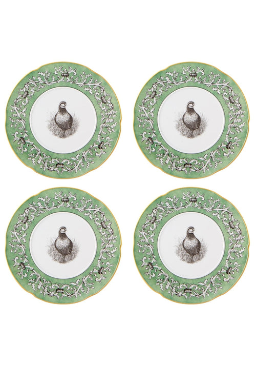 Pheasant Fancy Dessert Plates - Set of 4