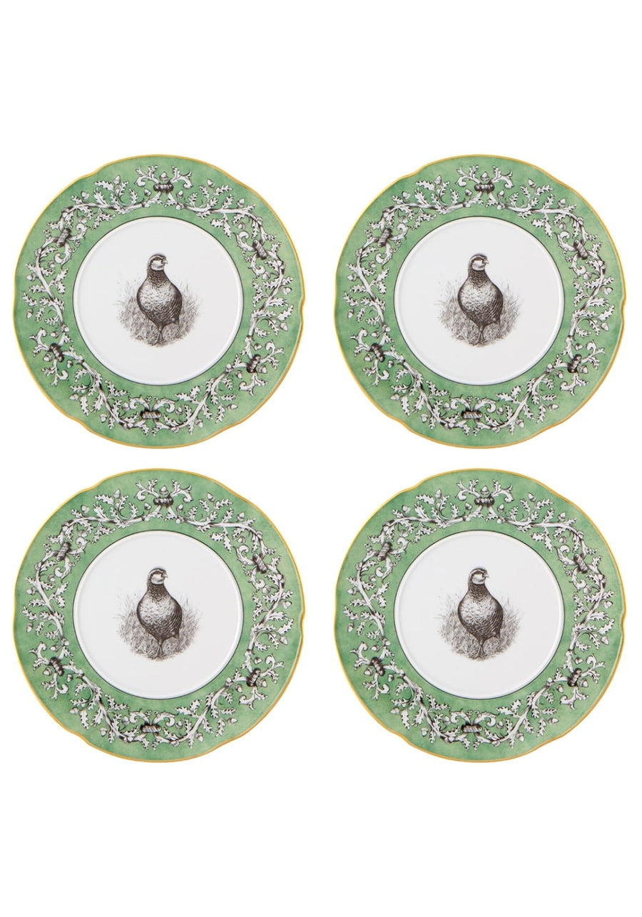Pheasant Fancy Dessert Plates - Set of 4