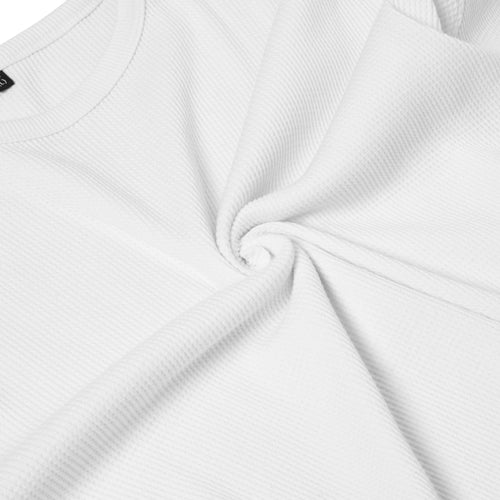 One Brand Crew Neck Waffle Knit T-Shirt