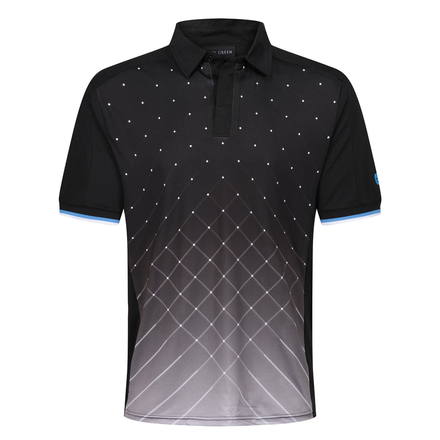 Island Green Geometric Print Golf Sport Polo Shirt