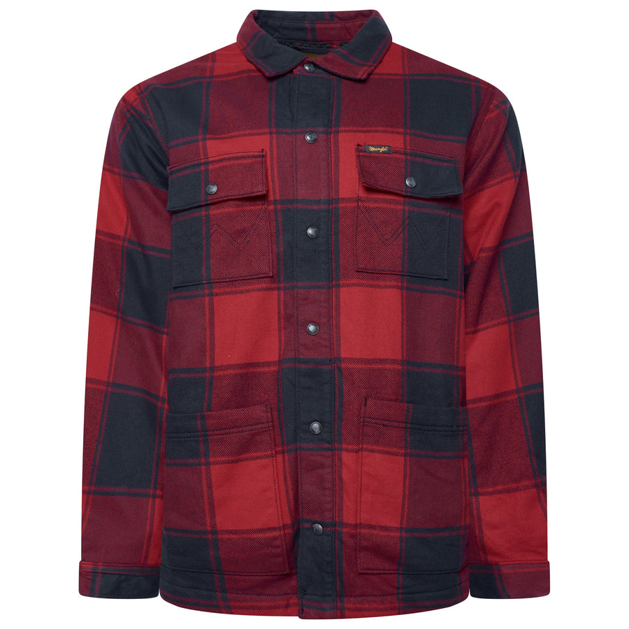 Wrangler Sherpa Lined Flannel Snap Shirt Jacket