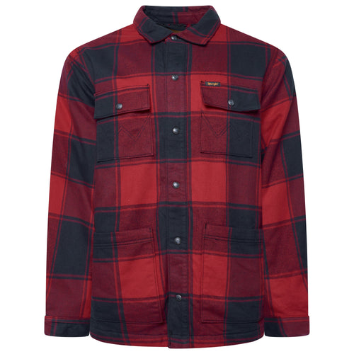 Wrangler Sherpa Lined Flannel Snap Shirt Jacket