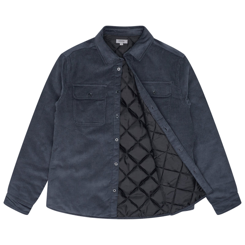 Corduroy Padded Jacket With Pockets
