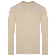 Henley Waffle Knit Long Sleeve Top