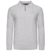 Crew Clothing Company Cable Knit Button Neck Jumper