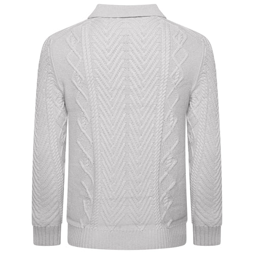 Crew Clothing Company Cable Knit Button Neck Jumper