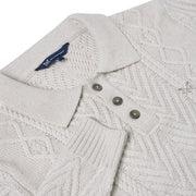 Crew Clothing Company Cable Knit Button Neck Jumper