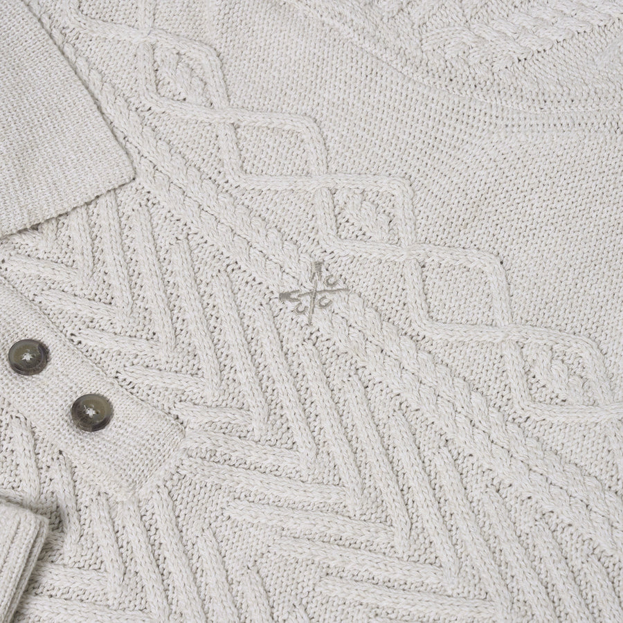 Crew Clothing Company Cable Knit Button Neck Jumper
