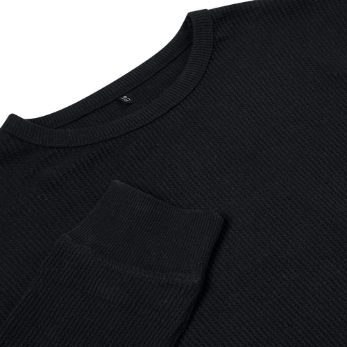 One Brand Crew Neck Waffle Knit T-Shirt