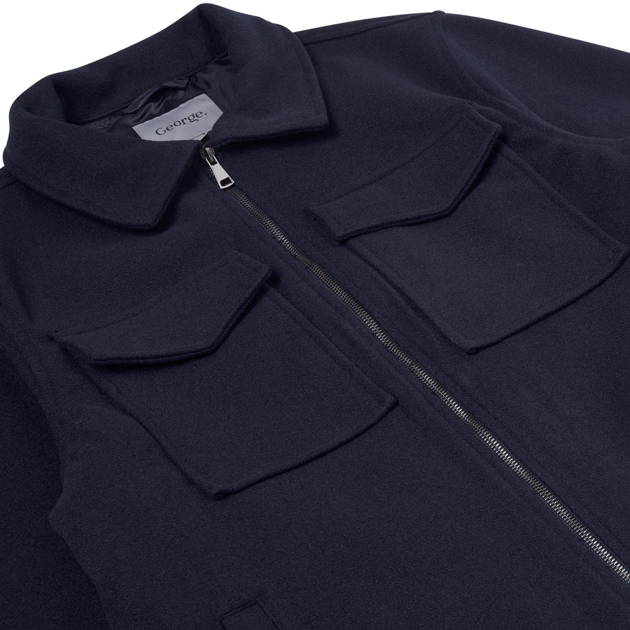 Brushed Winter Jacket with Pockets