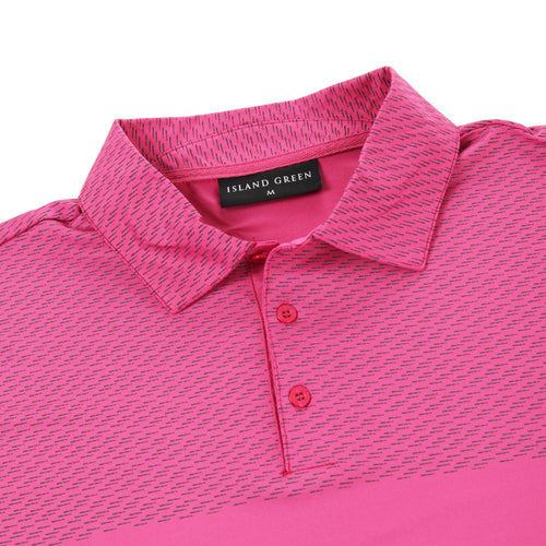 Island Green Dash Print Golf Sport Polo Shirt
