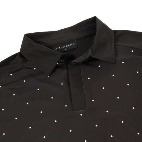 Island Green Geometric Print Golf Sport Polo Shirt