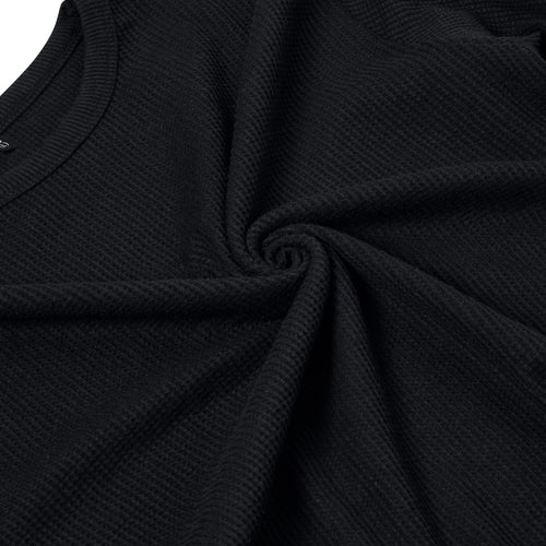 One Brand Crew Neck Waffle Knit T-Shirt