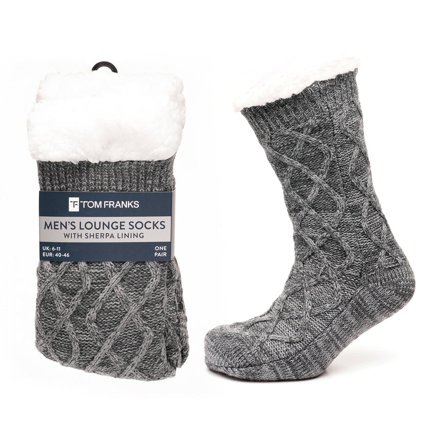 Tom Franks 1 Pair Chunky Knit Sherpa Slipper Socks