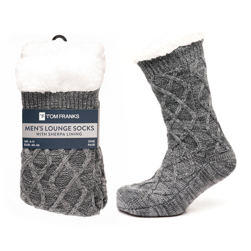 Tom Franks 1 Pair Chunky Knit Sherpa Slipper Socks