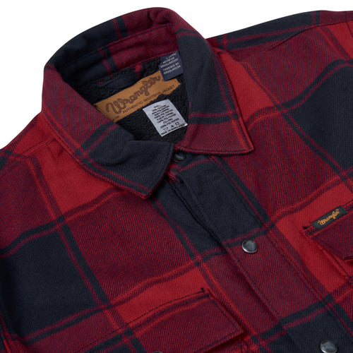 Wrangler Sherpa Lined Flannel Snap Shirt Jacket