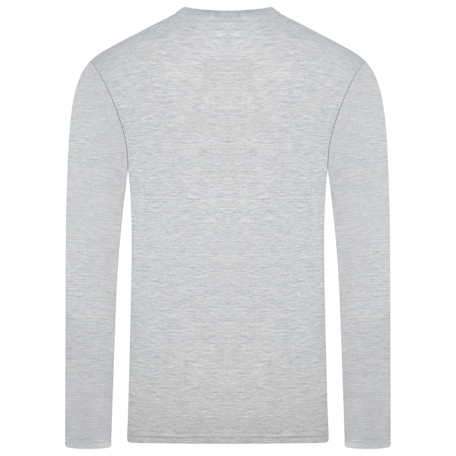Henley Waffle Knit Long Sleeve Top