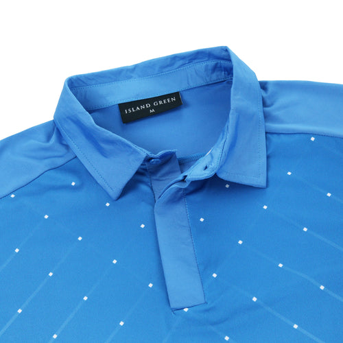 Island Green Geometric Print Golf Sport Polo Shirt