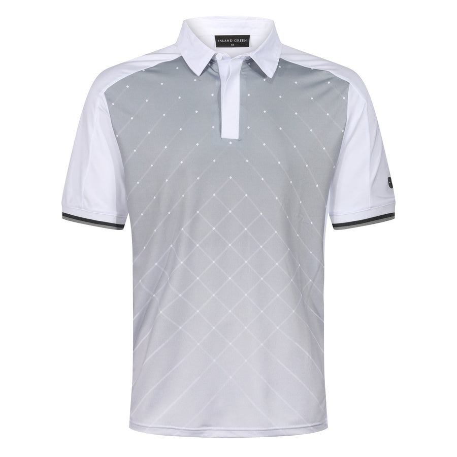 Island Green Geometric Print Golf Sport Polo Shirt