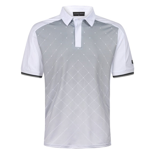 Island Green Geometric Print Golf Sport Polo Shirt