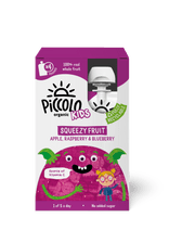 Piccolo Kids Squeezy Fruit Apple Raspberry & Blueberry 4 x 90g