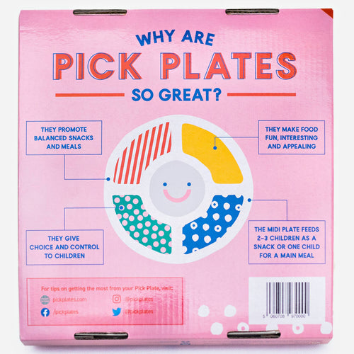 Pick Plates Midi Divided Plate – 5 Compartment Kids Plate 23cm