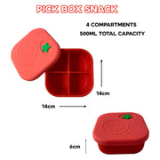 Pick Plates Pick Box Snack Silicone Snack Box – 4 Compartment 500ml
