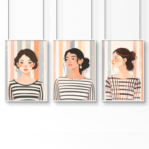 Pictures On Walls Gallery | Set of 3 Boho Women Wall art Prints