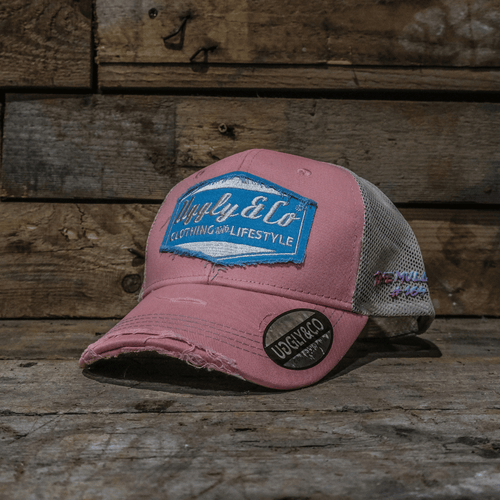 Pastel Pink & Blue Diamond Trucker Hat