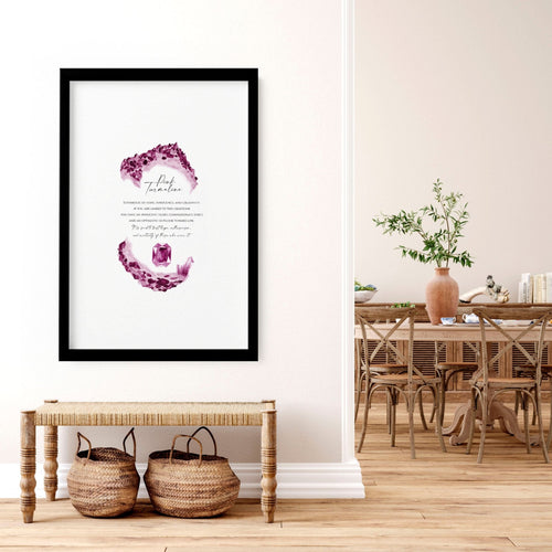 Pink Tourmaline birthstone | wall art print