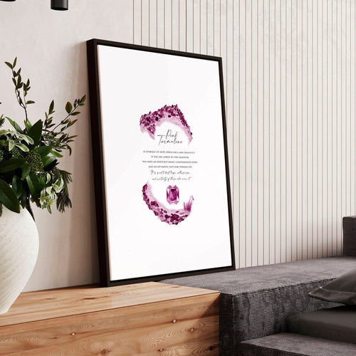 Pink Tourmaline birthstone | wall art print