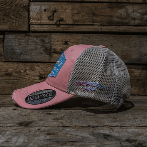 Pastel Pink & Blue Diamond Trucker Hat