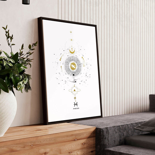 Pisces zodiac sign wall art print