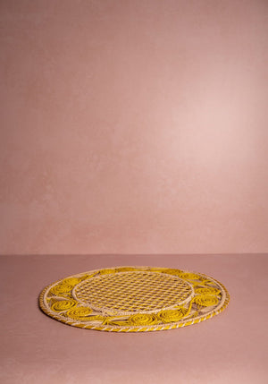 Atlántico Iraca Woven Placemats, Yellow Set of 4