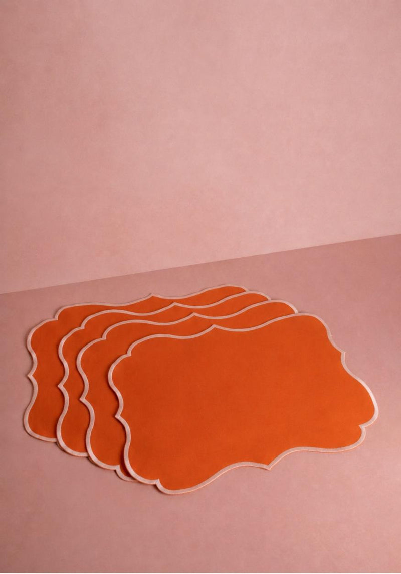 Papaya Coloured Placemats - Set of 4
