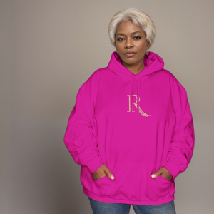 Signature Silver Diamante “R” Cotton Hoodie