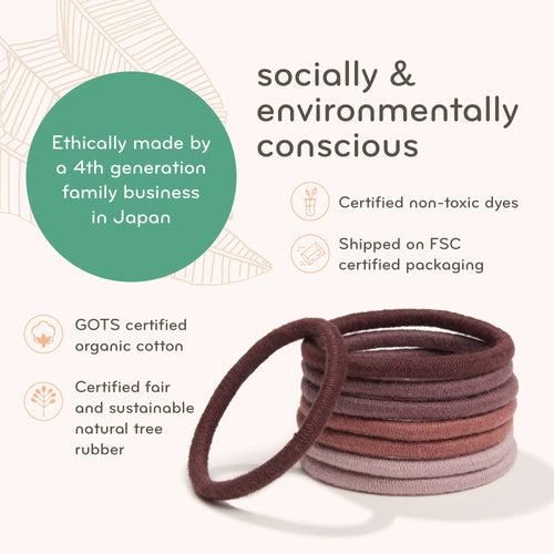 Plastic-Free Round Hair Ties for Medium to Thick Hair – Black