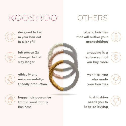 Plastic-Free Round Hair Ties Mini 6-Pack – Pastel Blooms
